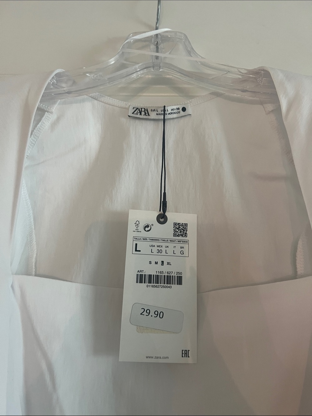 ZARA White Dramatic Cape-Sleeve Crop Top - Picture 3 of 4